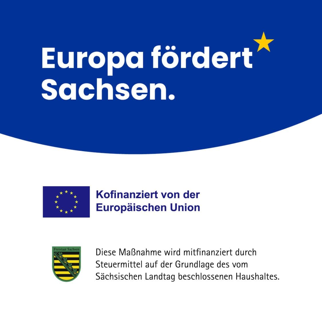Europe funds Saxony – co-financed by the European Union, co-financed by the Free State of Saxony
